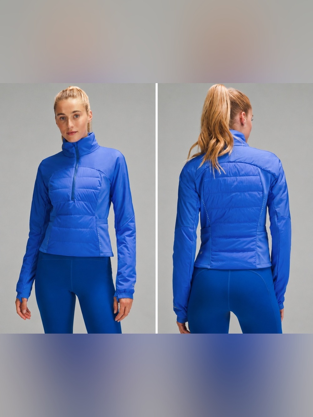 Lululemon Down For It All Cropped Half-Zip Pullover NWT Size 4 Pipe Dream Blue